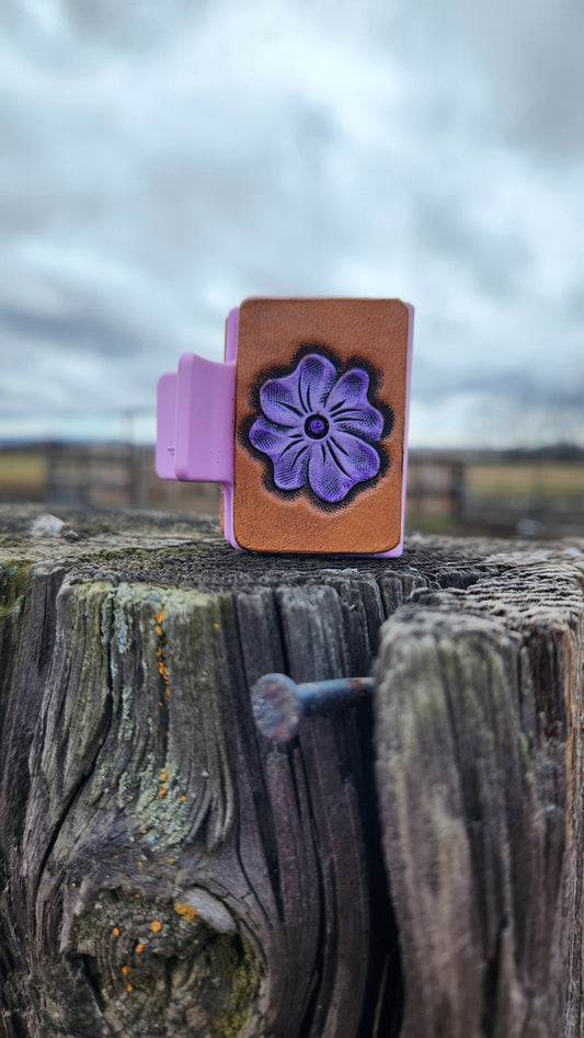 Small Purple Flower Hair Clip