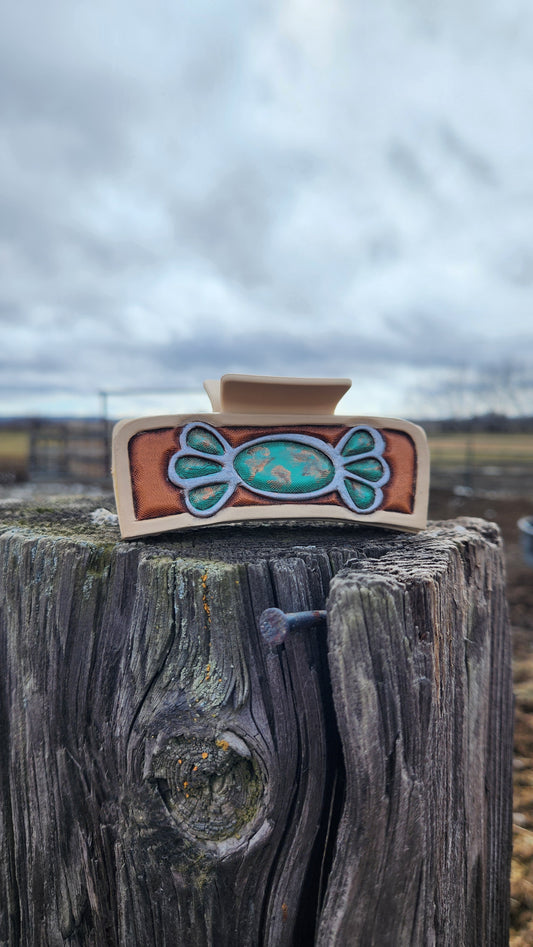 Turquoise Concho Hair Clip