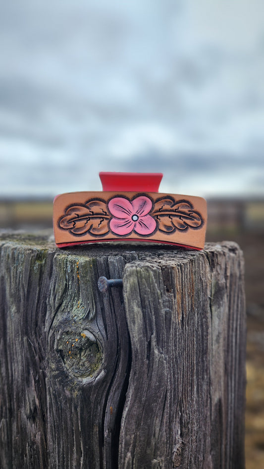 Pink Floral Hair Clip