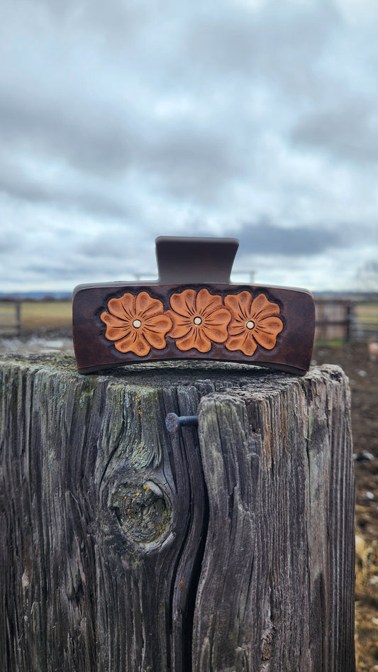 Large Three Flower Hair Clip