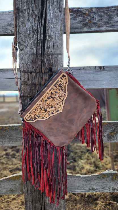 Tooled Leather Cactus Purse