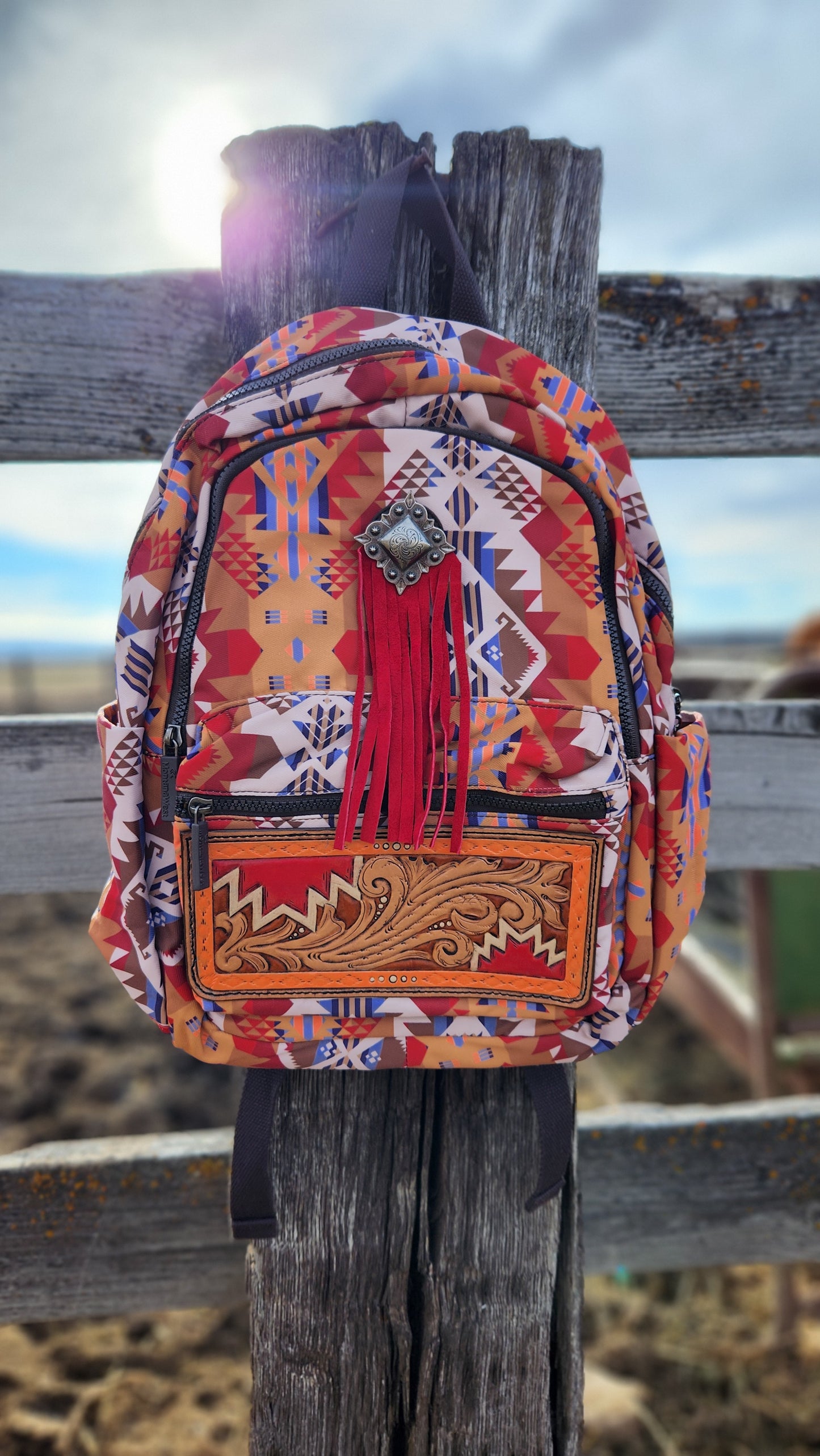 Red Southwest Backpack