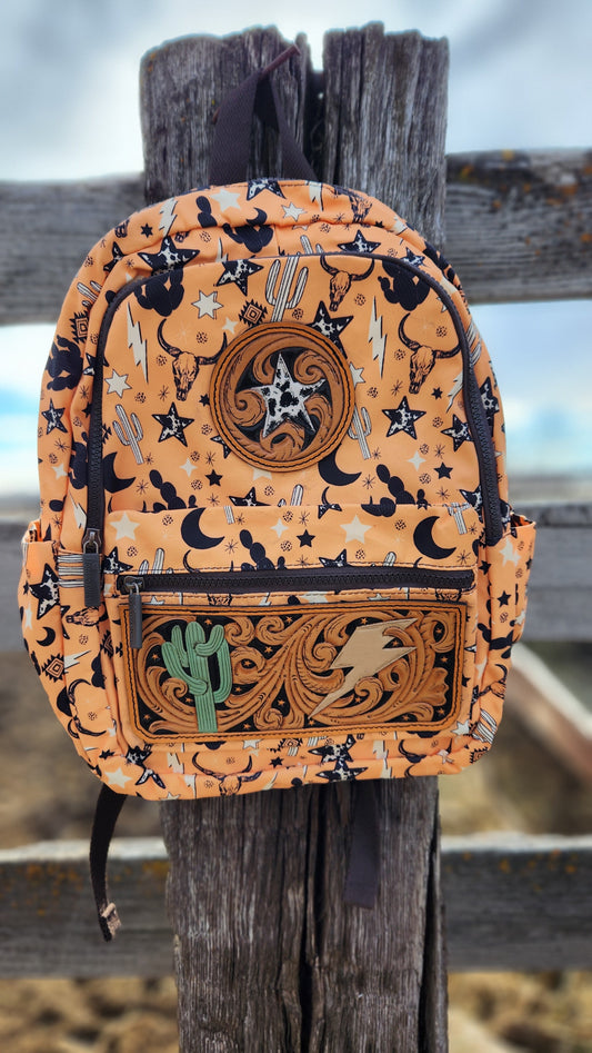 Orange Western Backpack