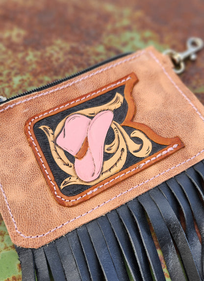 Pink Cowboy Hat Clip on Wallet