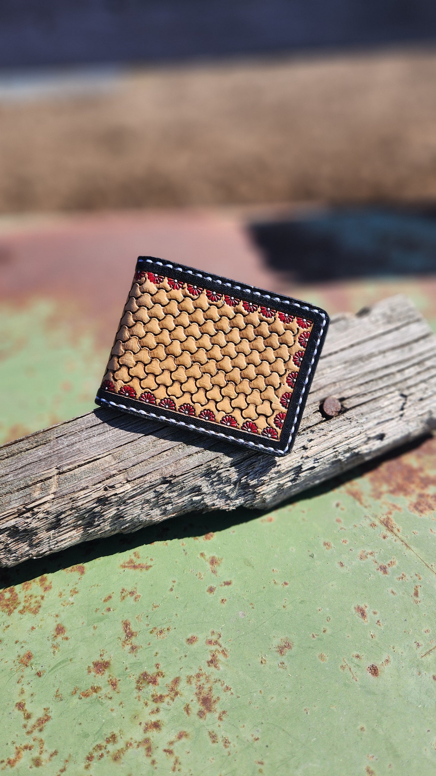 Black Geometric Money Clip Wallet