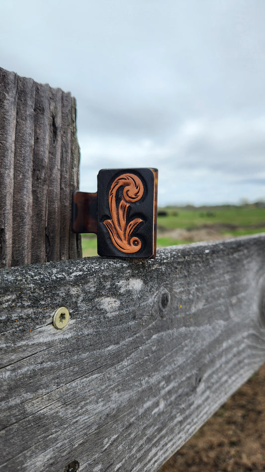 Small Black Scroll Hair Clip