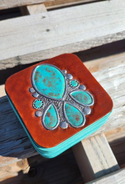 Turquoise Travel Size Jewelry Case