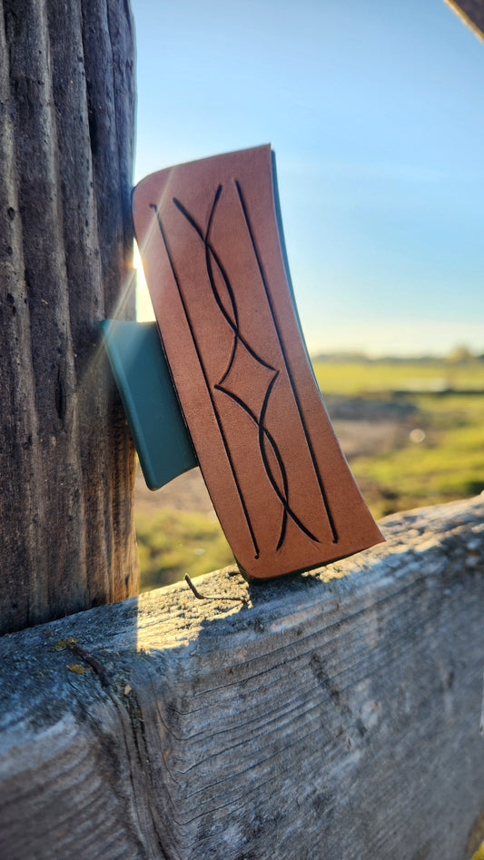 Green Boot Stitch Hair Clip