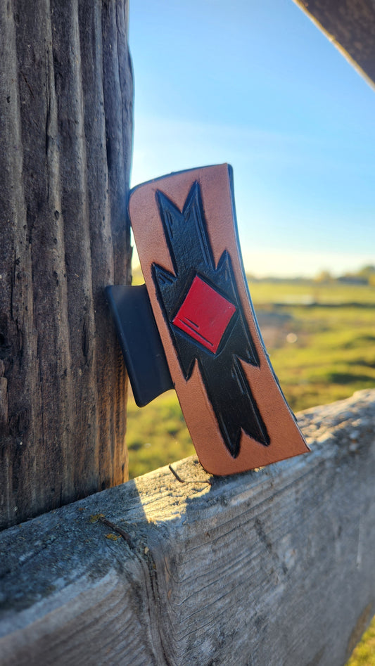 Black & Red Aztec Hair Clip