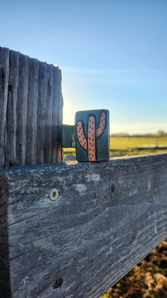 Small Dark Green Cactus Hair Clip