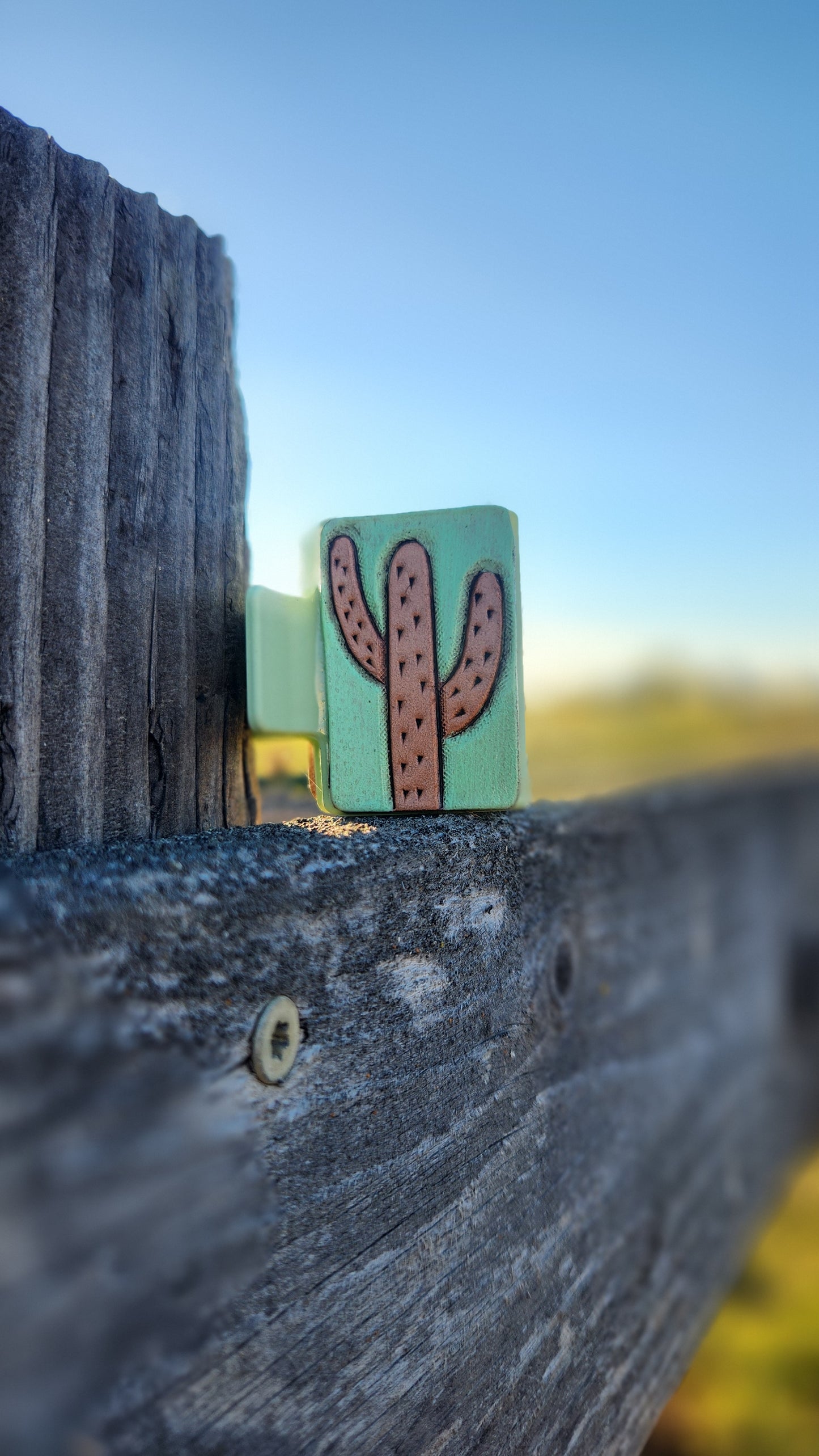 Small Light Green Cactus Hair Clip