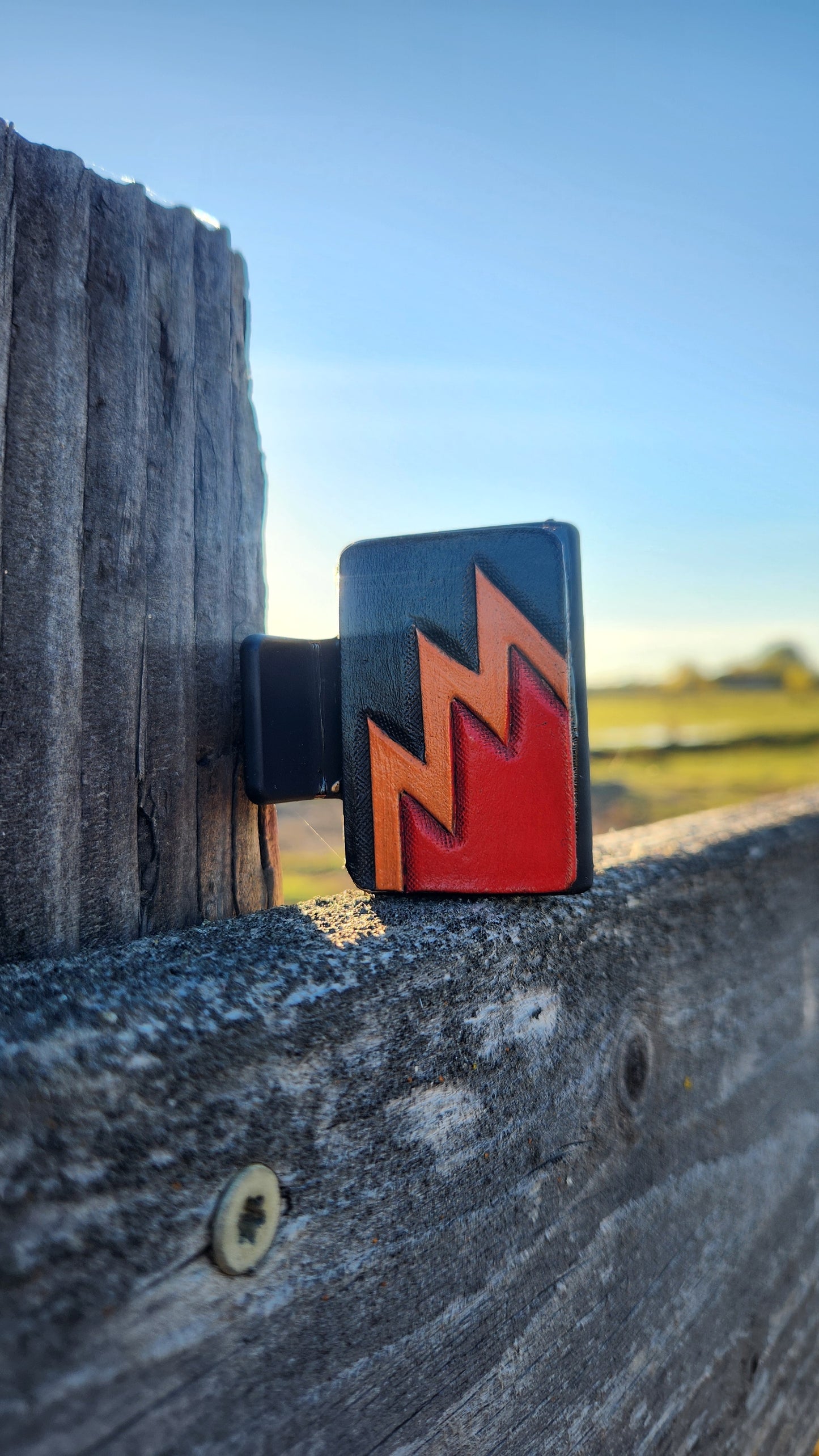 Small Red, Black, Orange Hair Clip